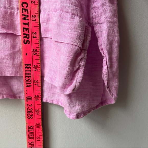 J. Jill Love Lilac Linen Tiered Tunic 3/4 Button Shirt - Picture 8 of 12